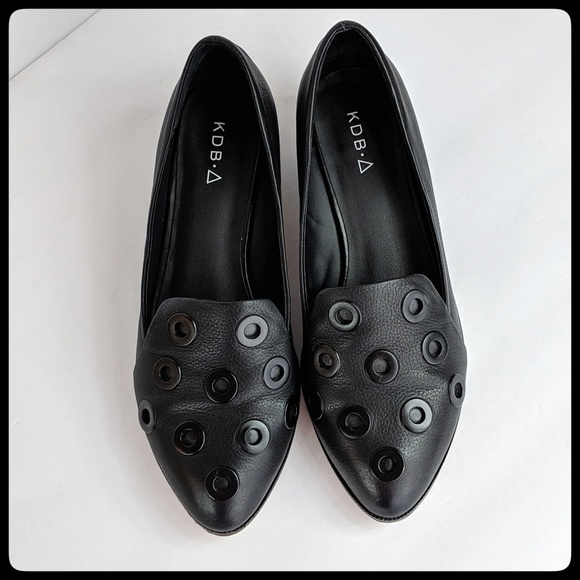 Kelsi Dagger (Anthropologie) black leather loafers - Picture 1 of 5